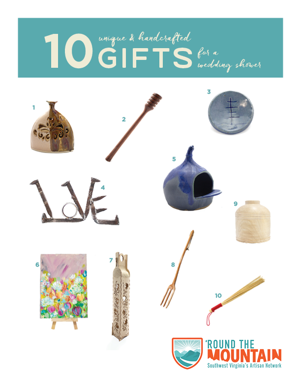 Unique wedding gifts crafted by 'Round the Mountain artisans.